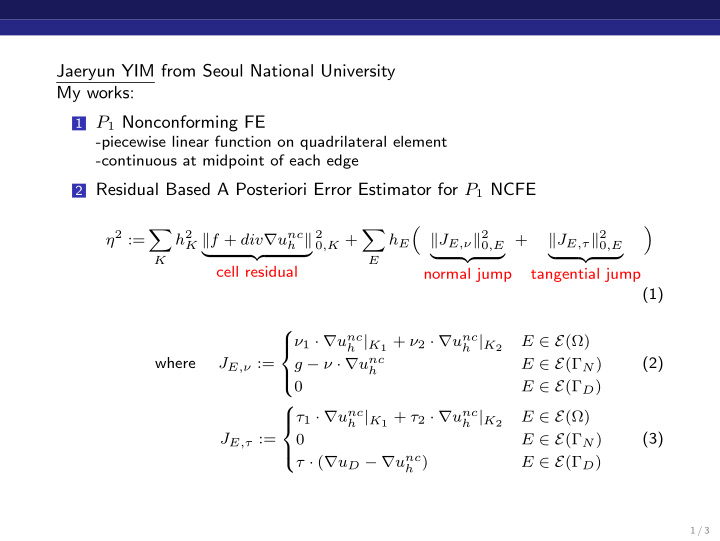 jaeryun yim from seoul national university my works 1 p 1