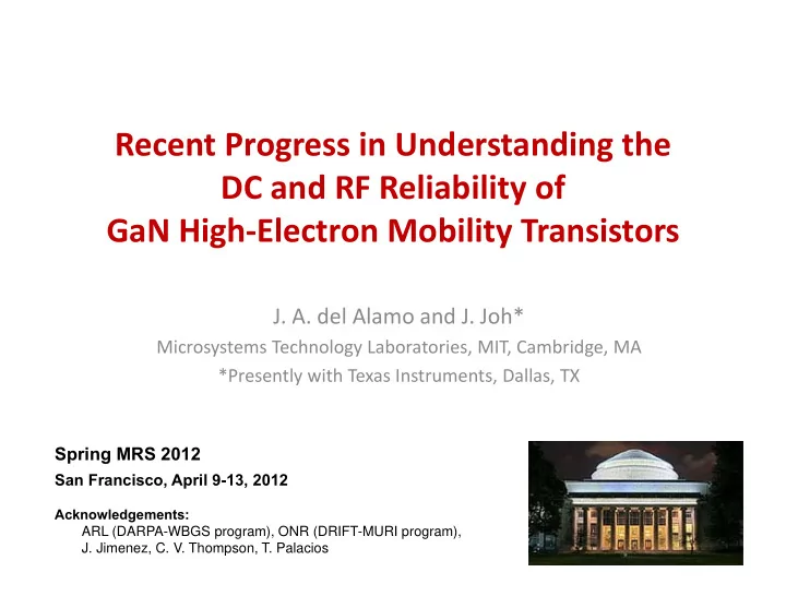 recent progress in understanding the dc and rf