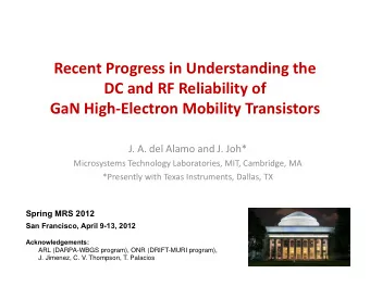 Recent Progress in Understanding the DC and RF Reliability of GaN High  Electron Mobility