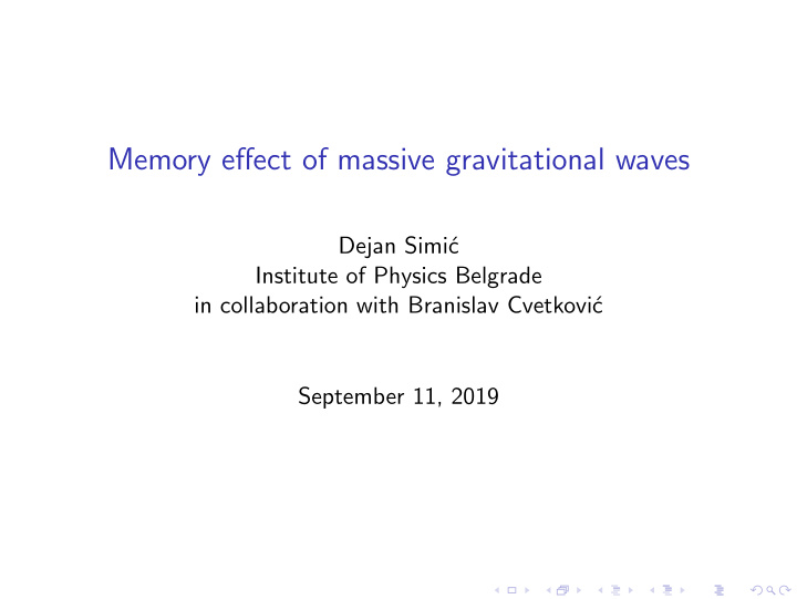 memory effect of massive gravitational waves