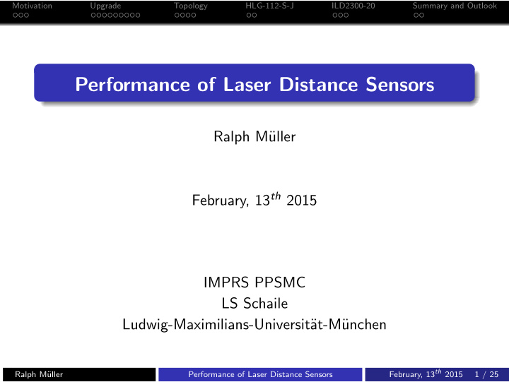 performance of laser distance sensors