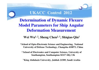 UKACC  Control  2012  D t  Determination of Dynamic Flexure  i  ti  f D  i Fl  Model Parameters for