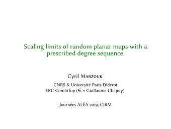 Scaling limits of random planar maps with a  prescribed degree sequence Cyril Marzouk  CNRS &amp;