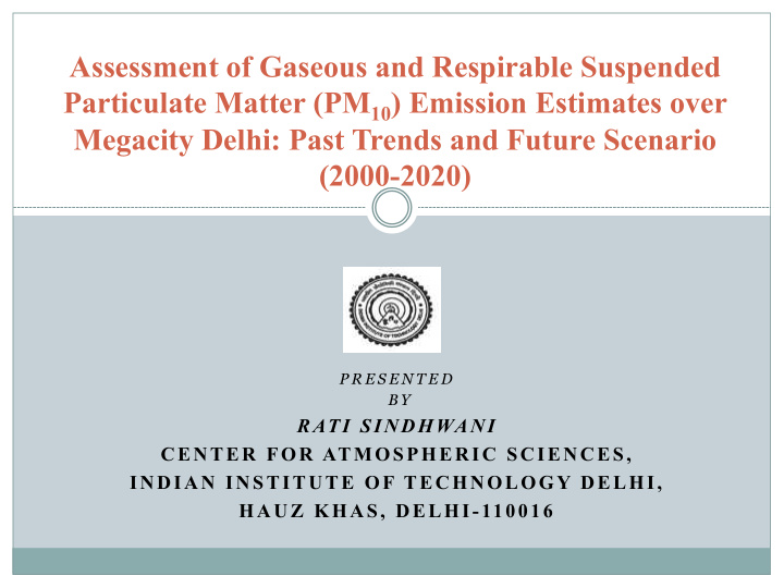 assessment of gaseous and respirable suspended