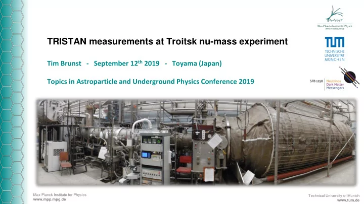 tristan measurements at troitsk nu mass experiment