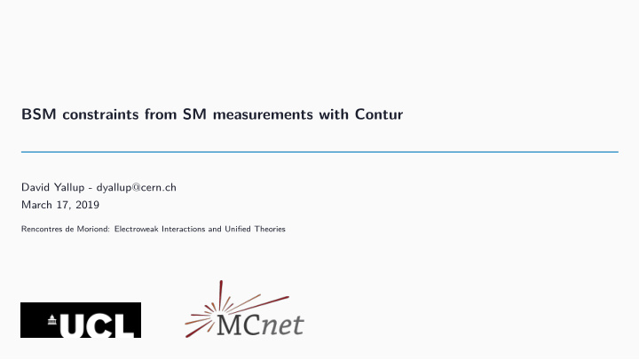 bsm constraints from sm measurements with contur