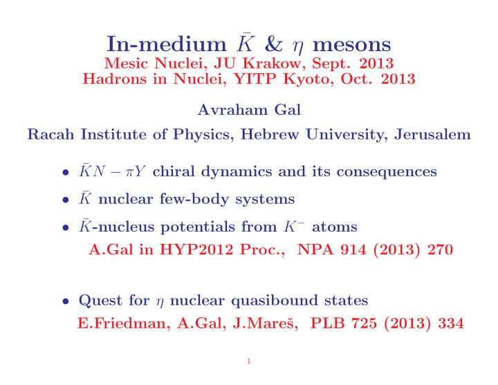 in medium k mesons