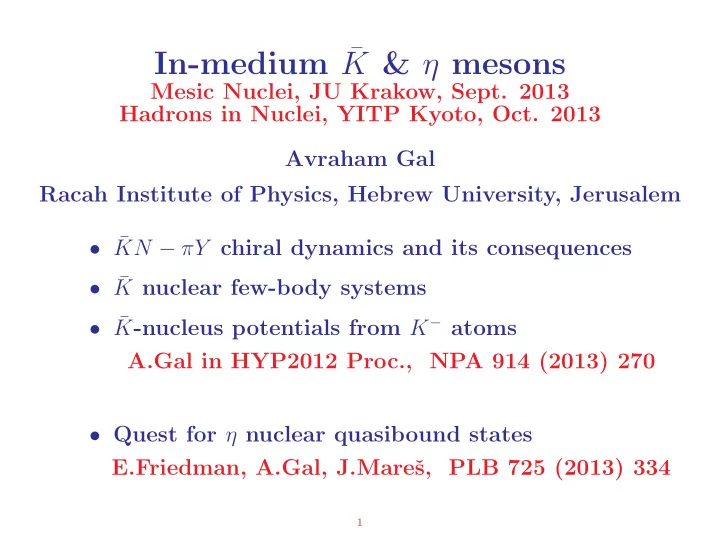 in medium k mesons