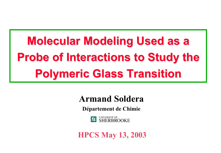 molecular modeling used as a molecular modeling used as a