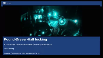 Pound-Drever-Hall locking  A conceptual introduction to laser frequency stabilization  Jesse Zhang