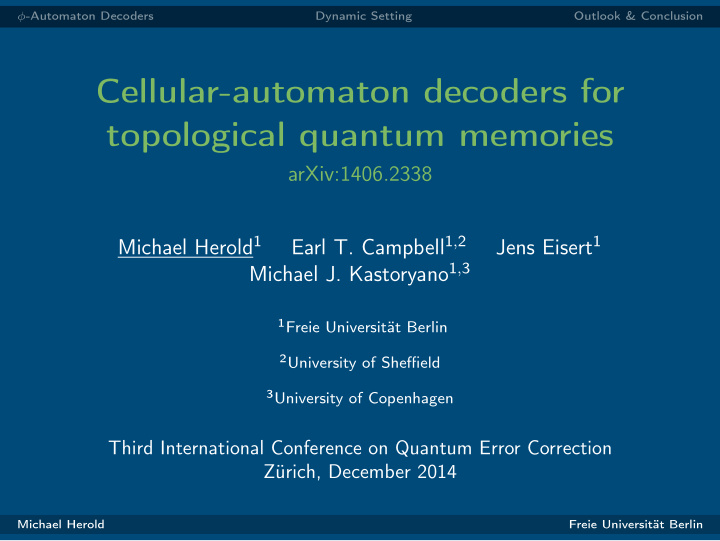 cellular automaton decoders for topological quantum