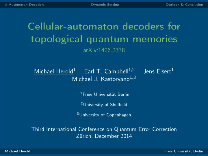 cellular automaton decoders for topological quantum