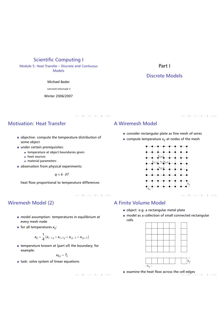 scientific computing i part i