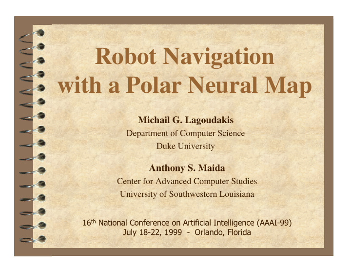 robot navigation with a polar neural map