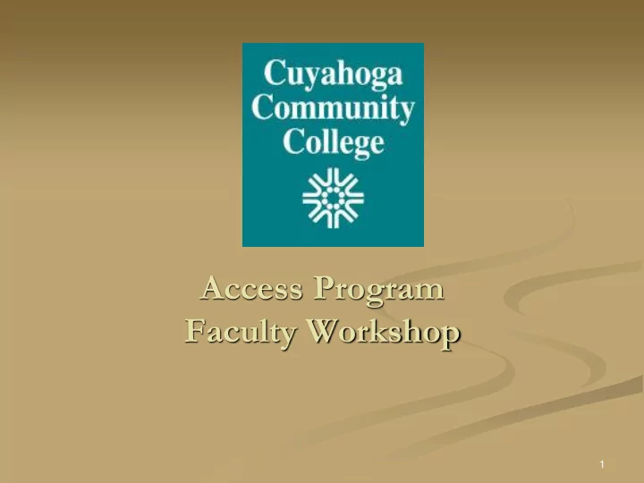 faculty workshop