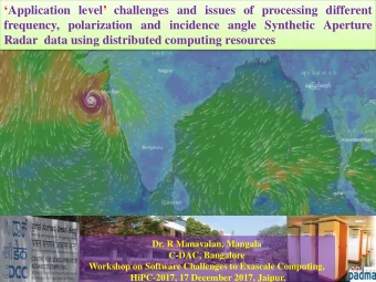 frequency, polarization and incidence angle Synthetic Aperture  Radar  data using distributed