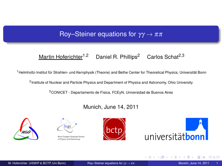 roy steiner equations for
