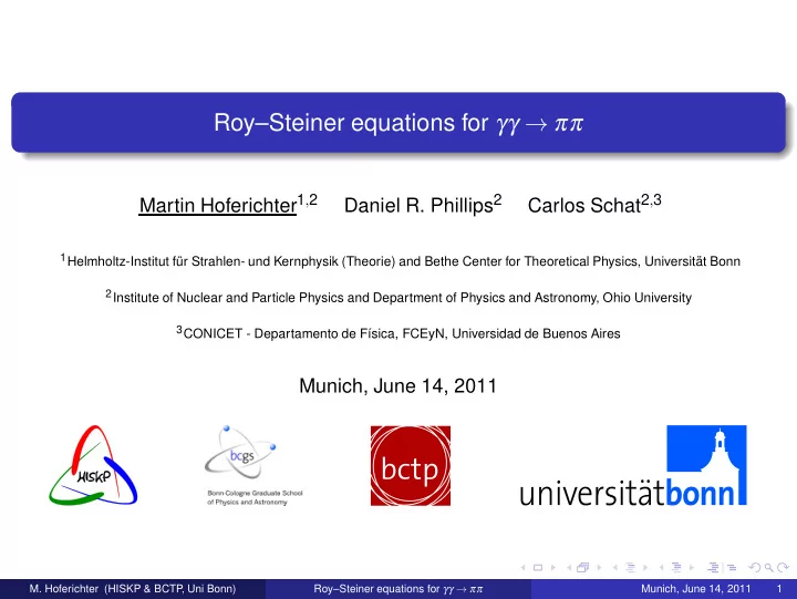 roy steiner equations for