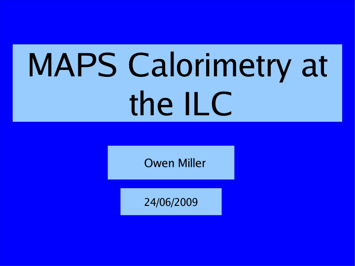 maps calorimetry at the ilc