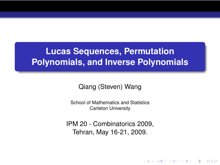 lucas sequences permutation polynomials and inverse