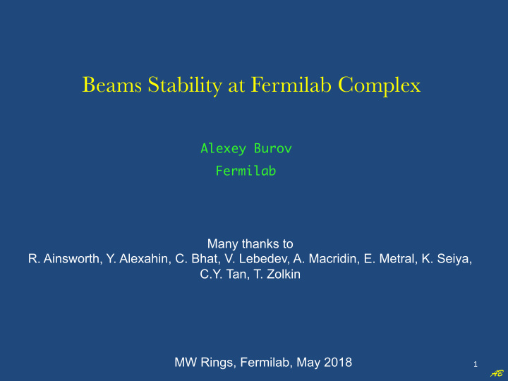 beams stability at fermilab complex
