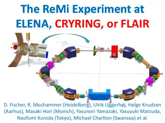 ELENA, CRYRING, or FLAIR  ELENA, CRYRING, or FLAIR  D. Fischer, R. Moshammer (Heidelberg), Ulrik