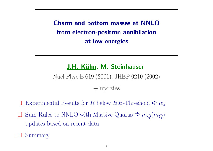 charm and bottom masses at nnlo from electron positron