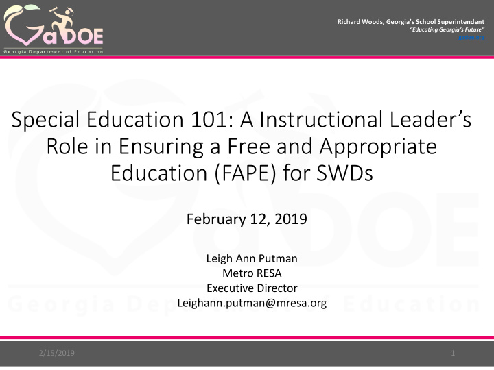 special education 101 a instructional leader s