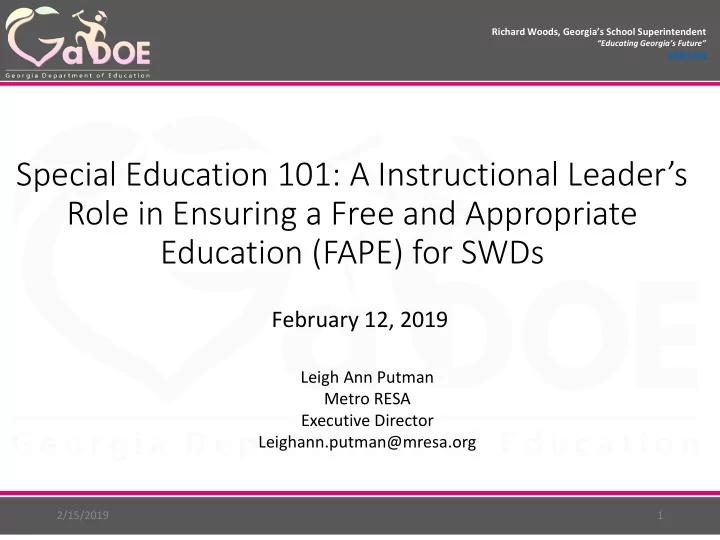 special education 101 a instructional leader s