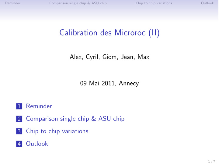 calibration des microroc ii