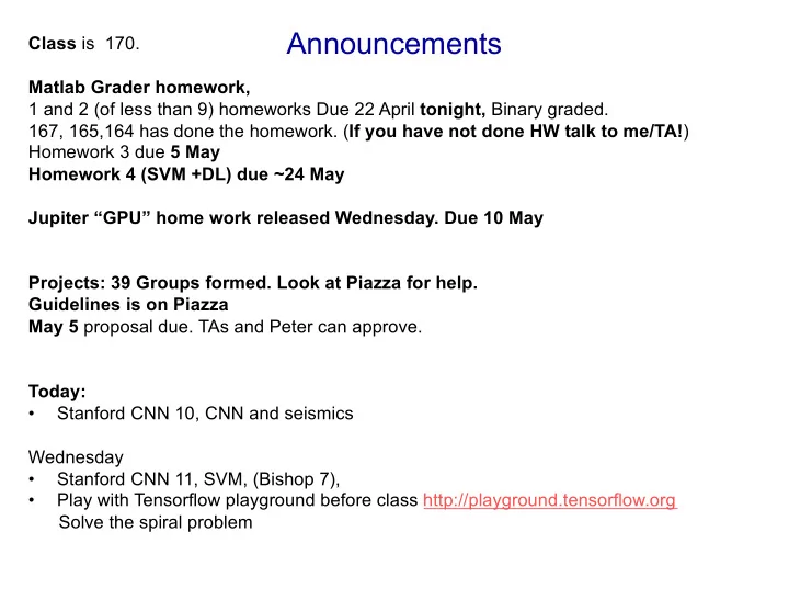announcements