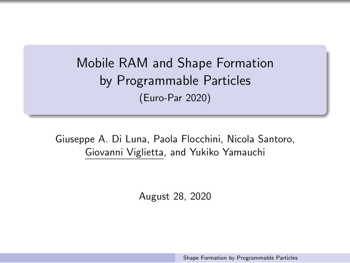 mobile ram and shape formation by programmable particles
