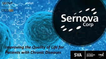 Patients with Chronic Diseases  Forward Looking  Statements  This presentation may contain forward