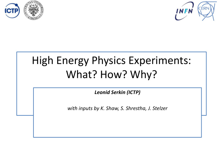 high energy physics experiments