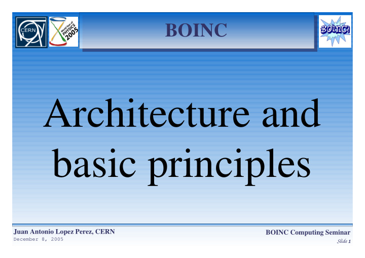 architecture and basic principles