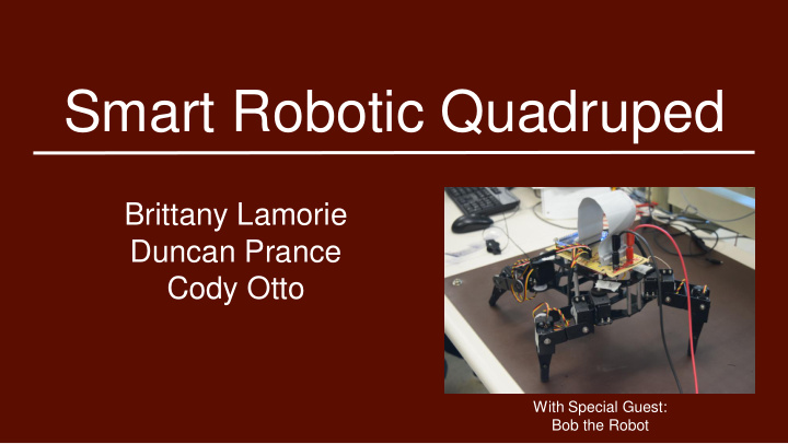 smart robotic quadruped