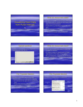 Visualizing Heart Data  Visualizing Heart Data  of a living entity by analyzing time-  -series data