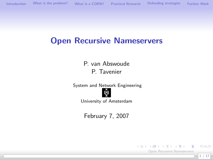 open recursive nameservers