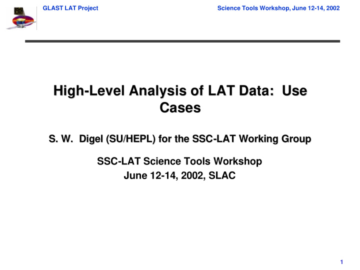 high level analysis of lat data use level analysis of lat