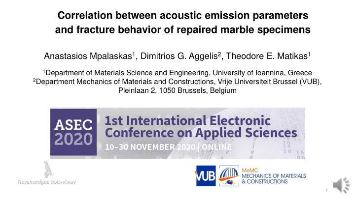 correlation between acoustic emission parameters