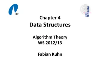 Data Structures Algorithm Theory WS 2012/13 Fabian Kuhn  Examples  Dictionary:  Operations:
