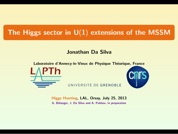 the higgs sector in u 1 extensions of the mssm