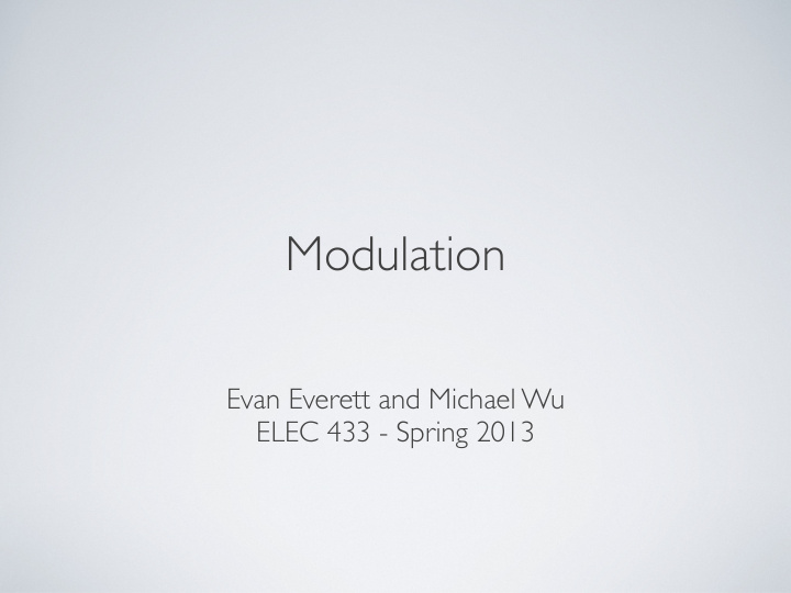 modulation