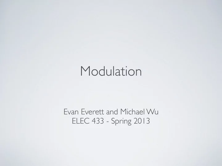 modulation