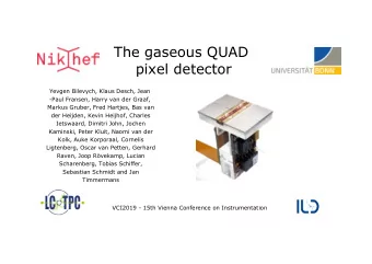 The gaseous QUAD  pixel detector  Yevgen Bilevych, Klaus Desch, Jean  -Paul Fransen, Harry van der
