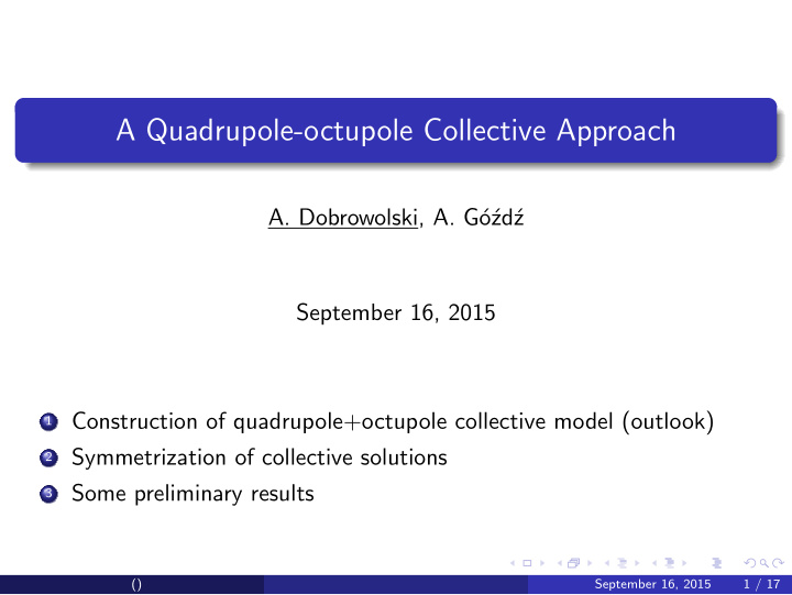 a quadrupole octupole collective approach