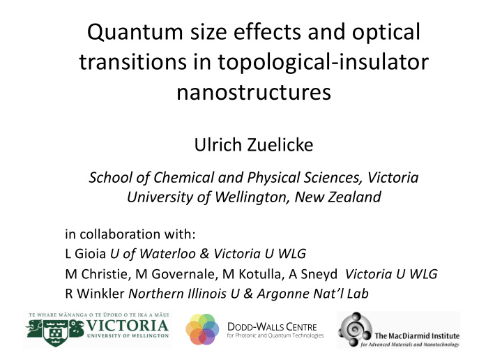 quantum size effects and optical transitions in