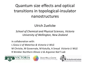 Quantum size effects and optical  transitions in topological-insulator  nanostructures  Ulrich