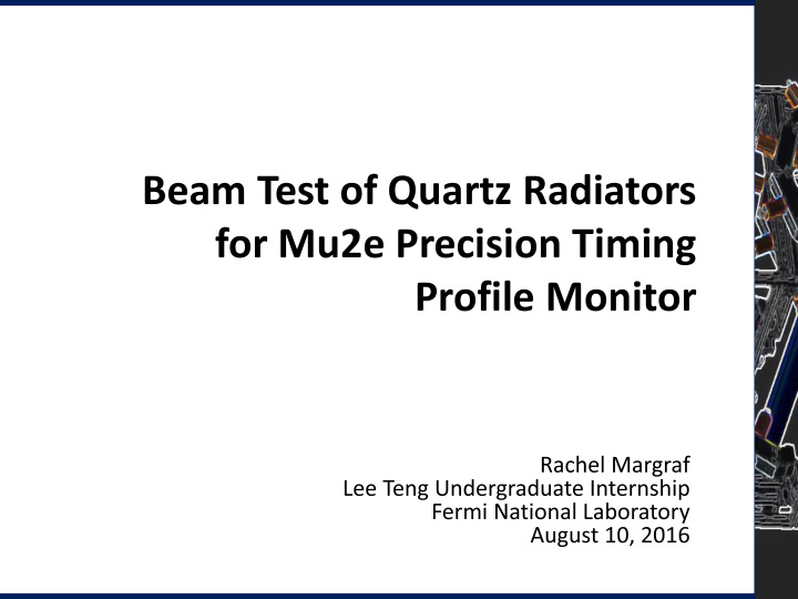 beam test of quartz radiators