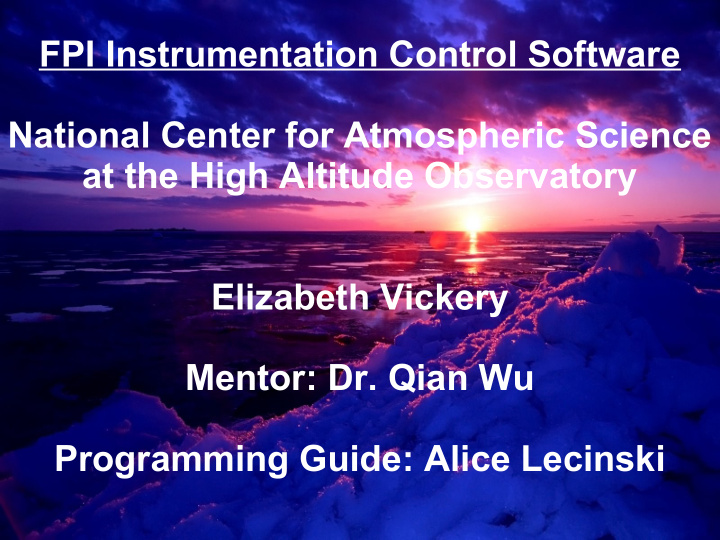 fpi instrumentation control software national center for